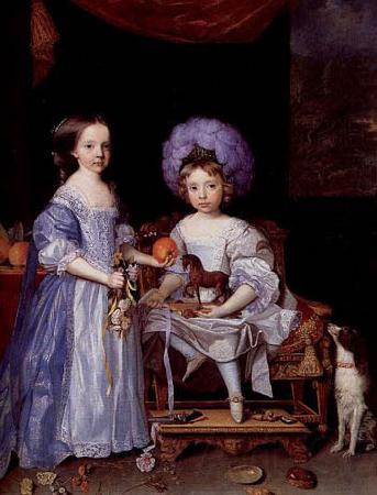 John Michael Wright Painting by John Michael Wright of Catherine Cecil and James Cecil, Germany oil painting art